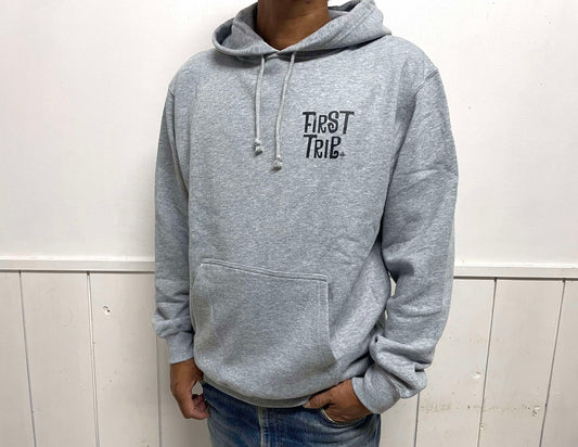 First Trip ファーストトリップ スマイル&キノコ 60's デザイン グレー オリジナル プルオーバー パーカー フーディー アパレル