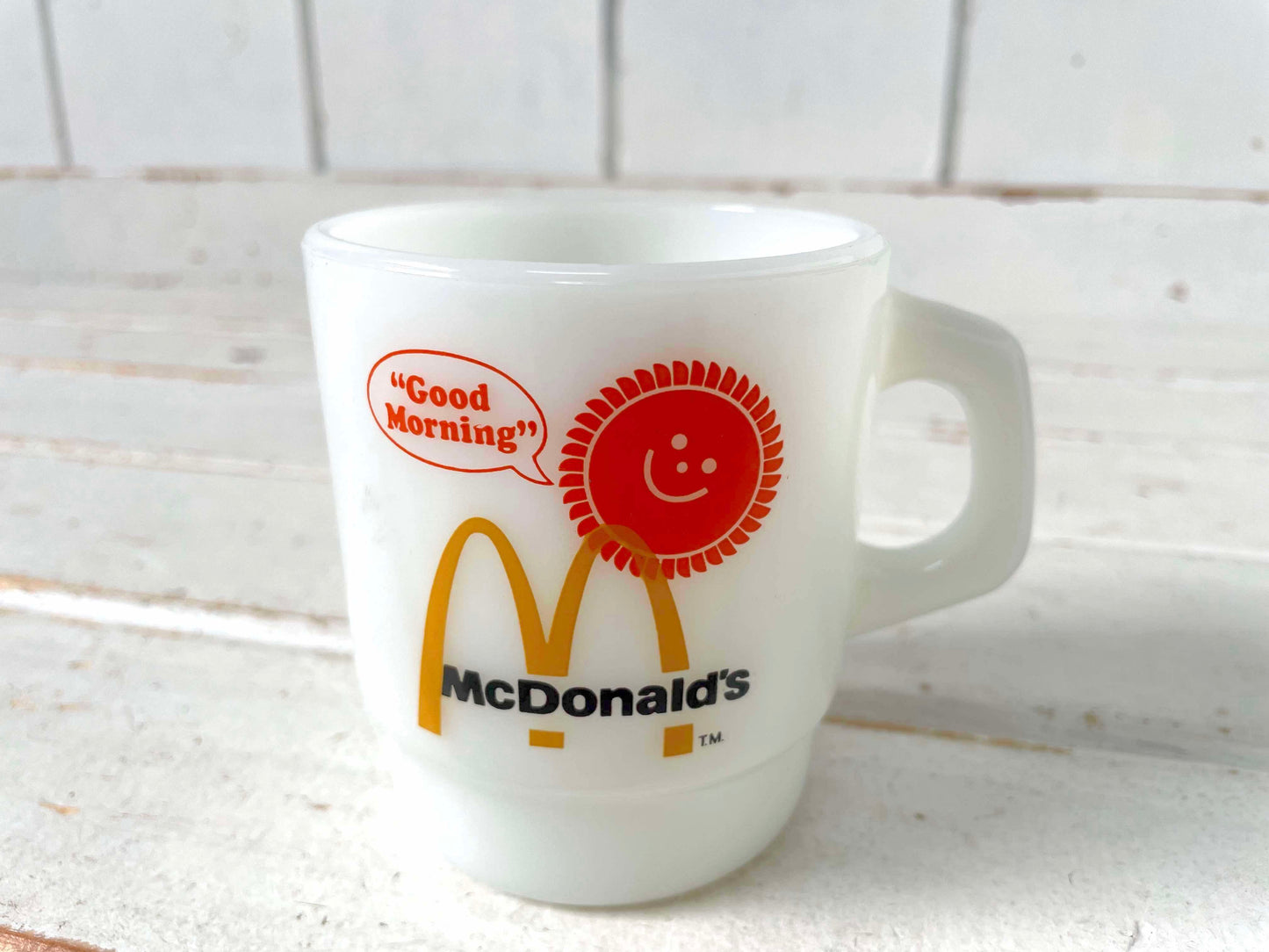 Fire King ファイヤーキング マクドナルド アドバタイジング マグカップ ミルクガラス 食器 USA