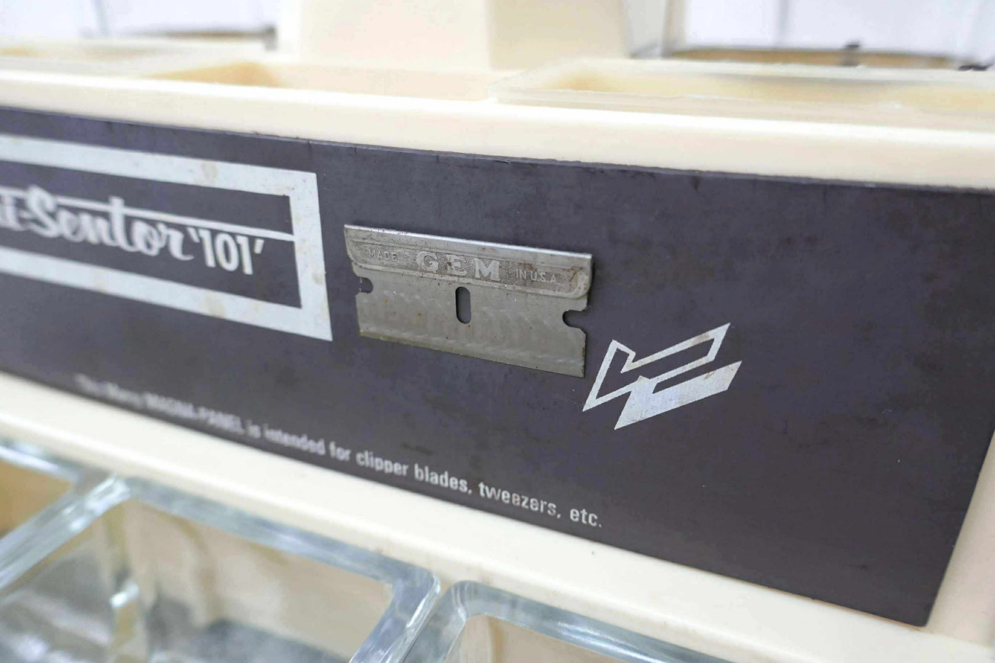 William Marvy company Sani Sentor 101 ガラス瓶 消毒容器 理髪店 BARBER ヴィンテージ サニタイザー 収納トレイ USA 店舗什器