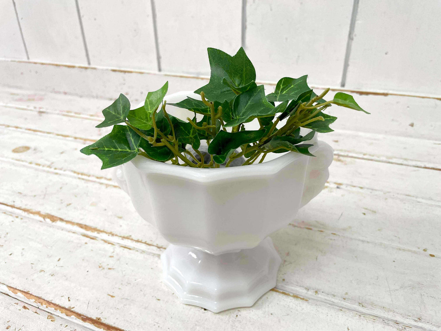 E.O. Brody Co ミルクガラス製 足付き 60's ヴィンテージ フルーツボウル キャンディボウル フラワーベース 花瓶 USA