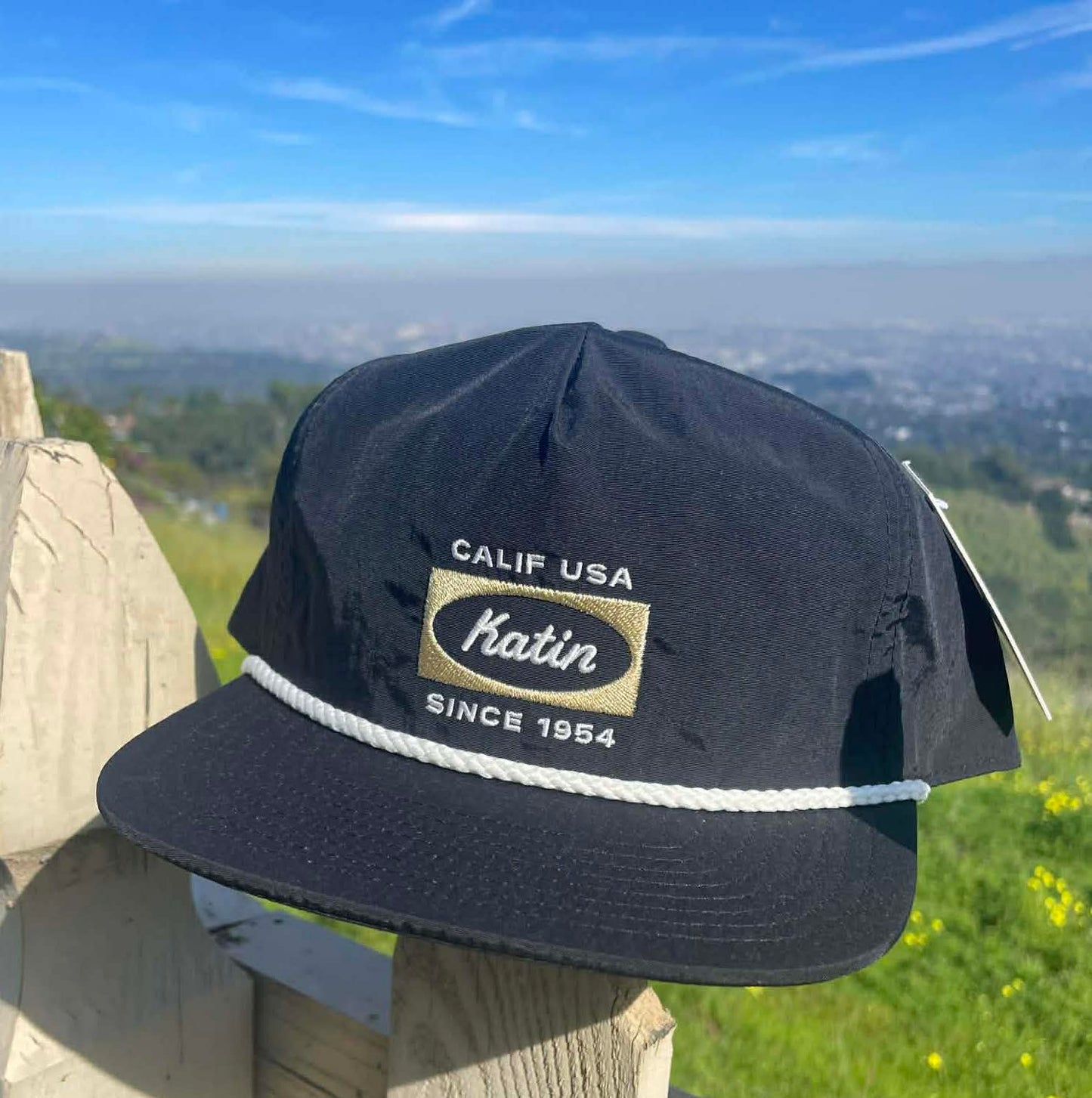 Katin ケイティンCALIF USA カリフォルニア サーフショップ ブラック 刺繍 Williams Hat キャップ 芯なし タイド表付き