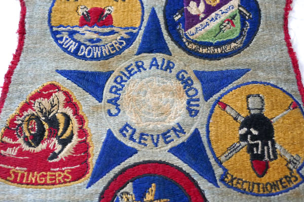 1952y USN CVG-11 アメリカ海軍 CARRIER AIR GROUP ELEVEN 第11空母航空団 ヴィンテージ ミリタリー OLD ジャケットパッチ ワッペン 刺繍 USA