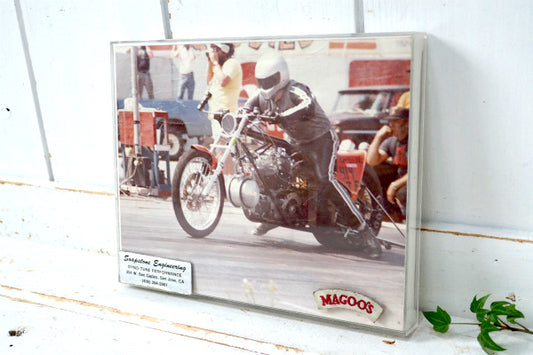 ハーレーダビッドソン Drag racing Harley-Davidson ヴィンテージ 古写真 生写真 photo フォトフレーム 壁掛け