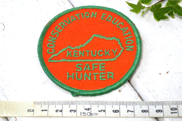 CONSERVATION EDUCATION KENTUCKY SAFE HUNTER ケンタッキー 地図　デッドッストック ヴィンテージ ワッペン 刺繍 USA