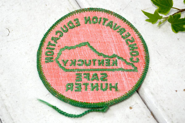 CONSERVATION EDUCATION KENTUCKY SAFE HUNTER ケンタッキー 地図　デッドッストック ヴィンテージ ワッペン 刺繍 USA