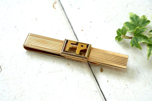 スワンク SWANK ゴールドトーン FP 英字 イニシャル ヴィンテージ・タイピン タイバー アクセサリー