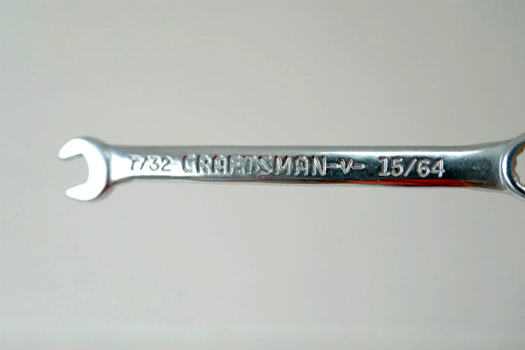 CRAFTSMAN クラフトマン DIY ヴィンテージ 7/32 CRAFTSMAN-V- 15/64 コンビネーションレンチ スパナ 工具・ガレージ 工業系 キーホルダー アメ車