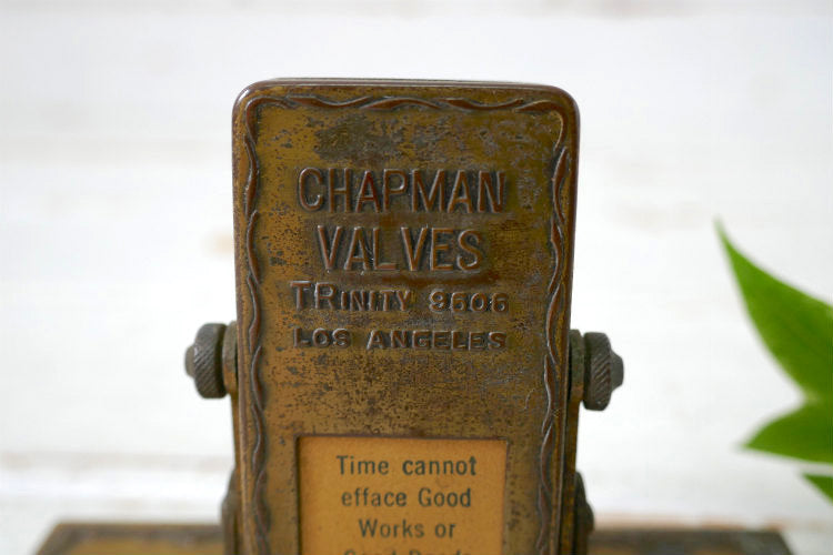 CHAPMAN VALVES ロサンゼルス TIP TOP 真鍮製 回転式 アドバタイジング アンティーク デスクカレンダー 卓上カレンダー
