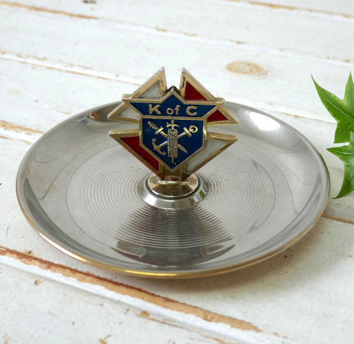 Knights of Columbus コロンブスの騎士団 クロム製 ヴィンテージ 灰皿 アシュトレイ 小物入れ USA