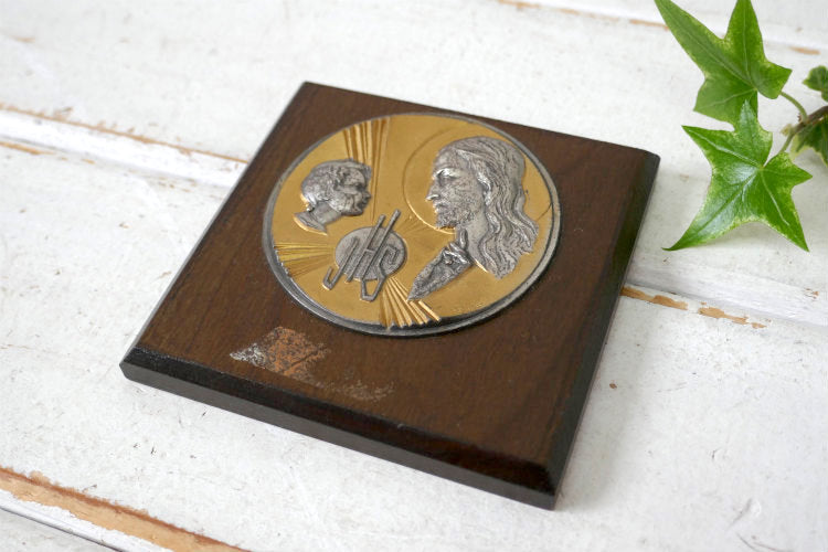 イエスキリスト JHS JESUS HOMINUM SALVATOR イタリア製 アンティーク 壁飾り オブジェ 聖品