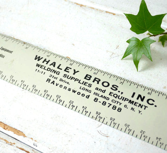 ニューヨーク WHALEY BROS アドバタイジング ビンテージ ルーラー 定規 文房具 USA デッドストック