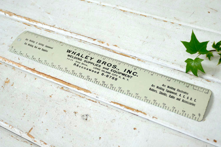 ニューヨーク WHALEY BROS アドバタイジング ビンテージ ルーラー 定規 文房具 USA デッドストック