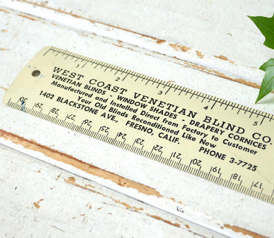 ロサンゼルス カリフォルニア WEST COAST VENETIAN BLIND ブラインド インテリア空間 アドバタイジング ビンテージ ルーラー 定規 文房具 USA