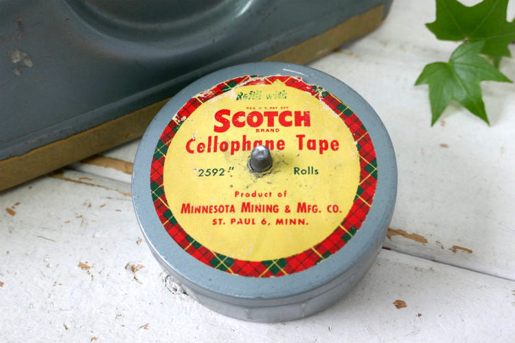 Scotch スコッチ グレー メタル製 ヴィンテージ テープカッター テープディスペンサー USA