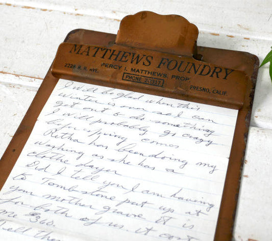 MATTHEWS FOUNDRY カリフォルニアOLD メタル製 アドバタイジング ヴィンテージ バインダー クリップボード USA インダストリアル