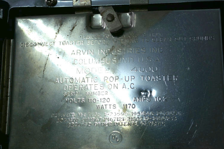 Arvin Industries Inc クロム製 ポップアップ式 50's ヴィンテージ トースター ミッドセンチュリー USA