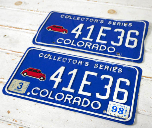コレクターシリーズ US コロラド 41E36 ビンテージ アメ車 ナンバープレート カーライセンスプレート 2枚セット