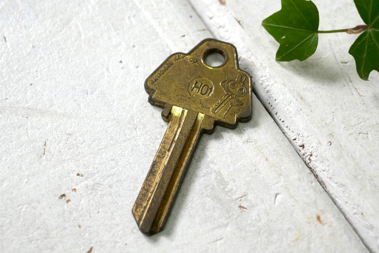 NATIONAL KEY ナショナル OLD ブランクキー クリーブランド H01 ヴィンテージ キー 鍵 USA キャラクター ロゴ デッドストック
