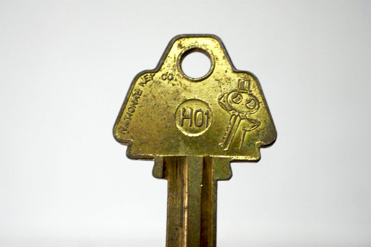NATIONAL KEY ナショナル OLD ブランクキー クリーブランド H01 ヴィンテージ キー 鍵 USA キャラクター ロゴ デッドストック