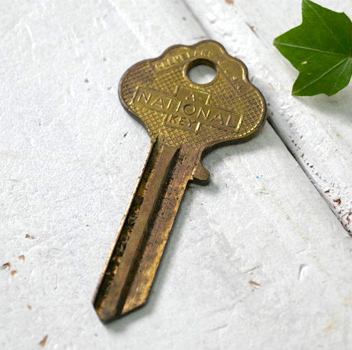 NATIONAL KEY ナショナル OLD ブランクキー クリーブランド IN3 ヴィンテージ キー 鍵 USA キャラクター ロゴ デッドストック