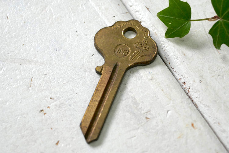 NATIONAL KEY ナショナル OLD ブランクキー クリーブランド IN3 ヴィンテージ キー 鍵 USA キャラクター ロゴ デッドストック