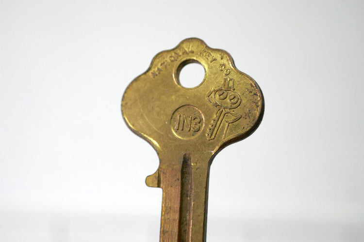 NATIONAL KEY ナショナル OLD ブランクキー クリーブランド IN3 ヴィンテージ キー 鍵 USA キャラクター ロゴ デッドストック
