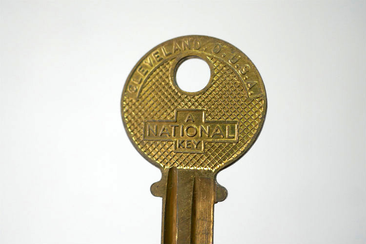 NATIONAL KEY ナショナル OLD ブランクキー クリーブランド T1 ヴィンテージ キー 鍵 USA キャラクター ロゴ デッドストック
