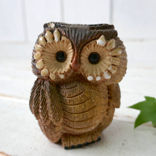 幸せの鳥 ふくろう フクロウ セラミック ヴィンテージ 置物 オーナメント インテリア オブジェ レトロ USA