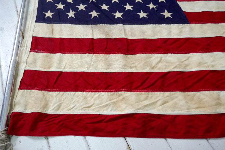 50スター 特大 イーグルモチーフ ポール付き コットン製 ヴィンテージ 星条旗 アメリカンフラッグ 旗 USA