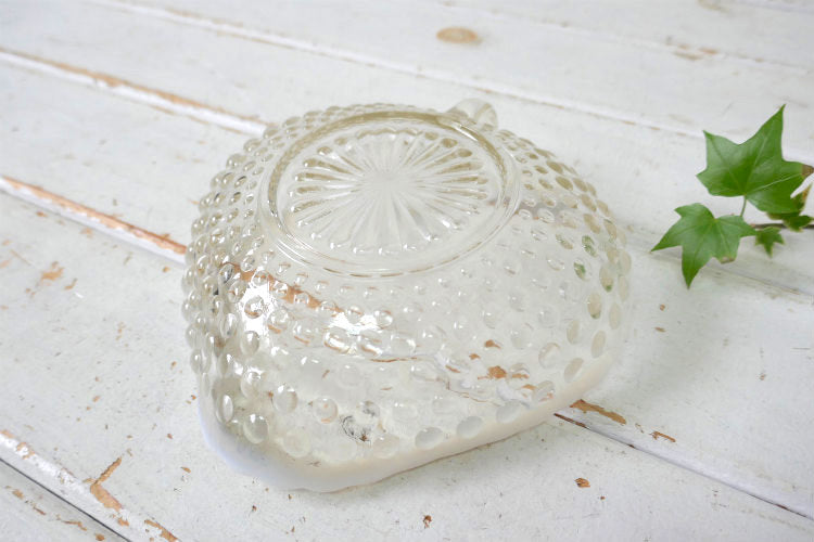 アンカーホッキング ムーンストーン ホブネイル ハンドル付き ハート型 40's ヴィンテージ サービングディッシュ キャンディトレイ 皿 食器