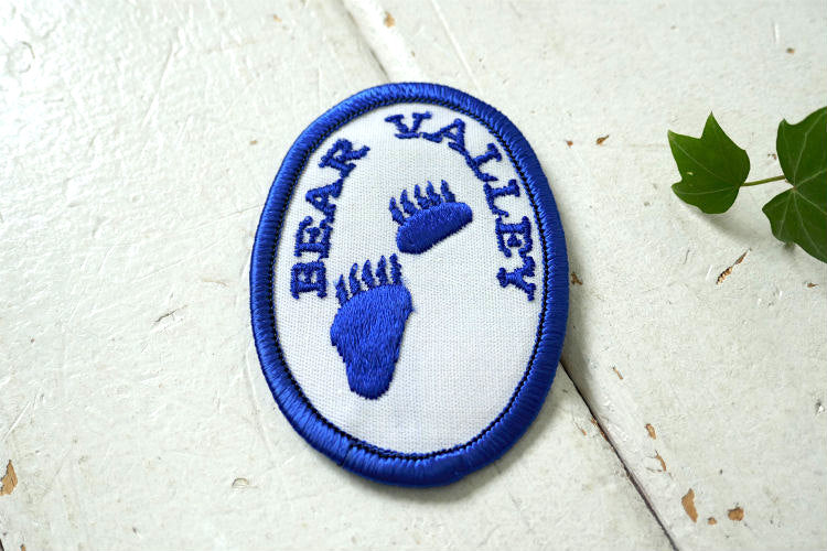 BEAR VALLEY ベアバレー 足跡 デッドッストック 未使用 ヴィンテージ ワッペン カリフォルニア 刺繍 USA