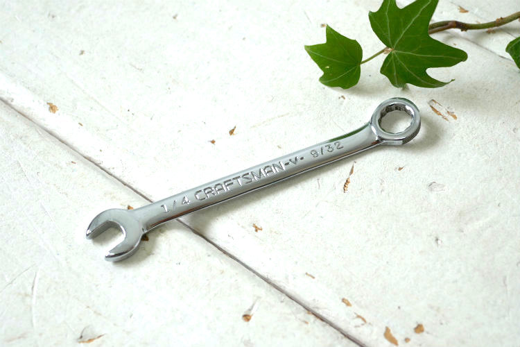CRAFTSMAN クラフトマン DIY ヴィンテージ 1/4 CRAFTSMAN-V- 9/32 コンビネーションレンチ 工具 ガレージ 工業系 キーホルダー