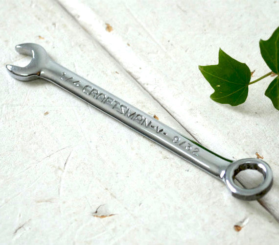 CRAFTSMAN クラフトマン DIY ヴィンテージ 1/4 CRAFTSMAN-V- 9/32 コンビネーションレンチ 工具 ガレージ 工業系 キーホルダー