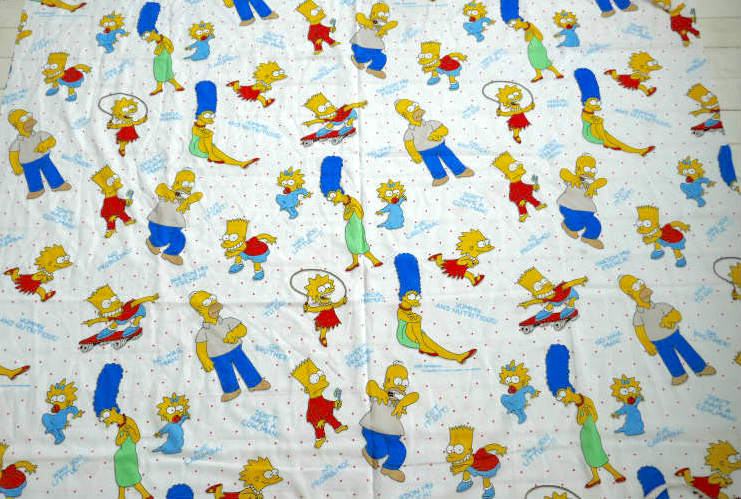 シンプソンズ The Simpsons アメコミ キャラクター ビンテージ ユーズドシーツ フラットシーツ ハーフサイズ 1/2 リメイク USA