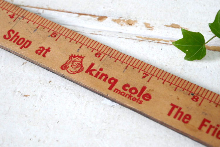 King cole markets アドバタイジング 木製 ヴィンテージ ルーラー ものさし 物さし 定規 カリフォルニア