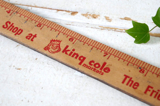 King cole markets アドバタイジング 木製 ヴィンテージ ルーラー ものさし 物さし 定規 カリフォルニア