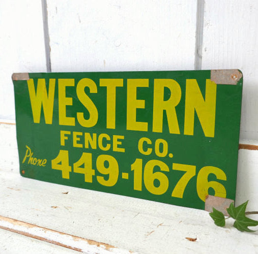 1967's WEATERN FENCE CO カリフォルニア スチール製 ヴィンテージ サインプレート 看板 USA