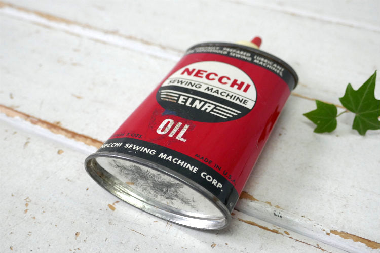 NECCHI SEWING MACHINE CORP ELNA OIL ミシン ヴィンテージ オイル缶 油差し USA