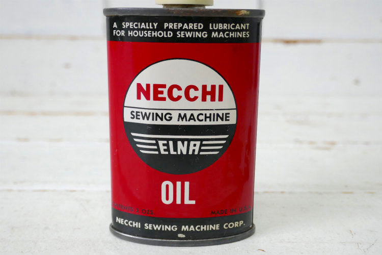 NECCHI SEWING MACHINE CORP ELNA OIL ミシン ヴィンテージ オイル缶 油差し USA