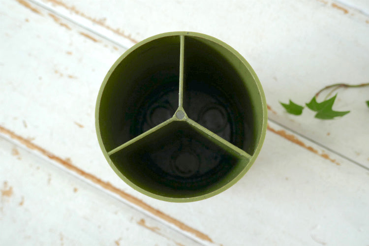 ミッドセンチュリー グリーン×ウッド柄 ヴィンテージ ペンスタンド ペン立て ステーショナリー 文具 USA