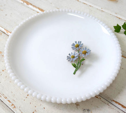 ウエストモーランド Westmoreland ホワイト ミルクガラス ビーデッドエッジ 50's ヴィンテージ プレート 皿 食器 USA