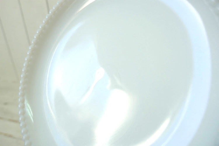 ウエストモーランド Westmoreland ホワイト ミルクガラス ビーデッドエッジ 50's ヴィンテージ プレート 皿 食器  USA