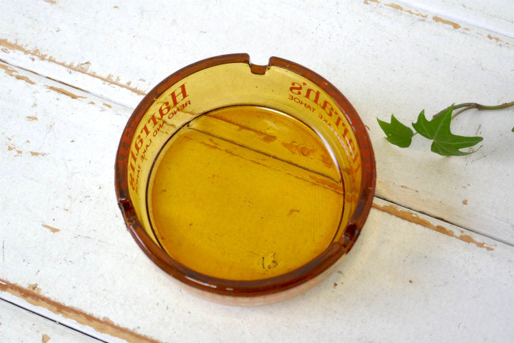 Harrah's ハラーズ アンバー ガラス製 60's ヴィンテージ 灰皿 アシュトレイ アドバタイジング USA