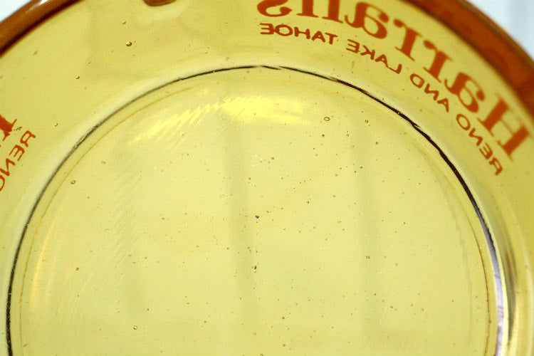 Harrah's ハラーズ アンバー ガラス製 60's ヴィンテージ 灰皿 アシュトレイ アドバタイジング USA