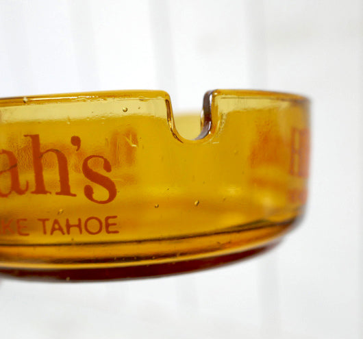 Harrah's ハラーズ アンバー ガラス製 60's ヴィンテージ 灰皿 アシュトレイ アドバタイジング USA