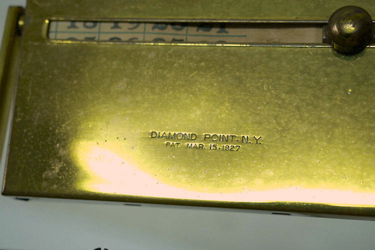 DIAMOND POINT NY 真鍮製 ストーン アールデコ 20's アンティーク デスクカレンダー 卓上カレンダー USA