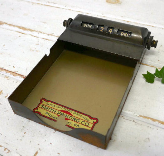 Smith Printing Co プリント会社 メタル製 ノベルティ ヴィンテージ デスクカレンダー メモパッド 卓上カレンダー USA