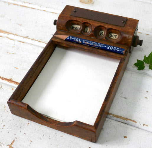 Dr. Adolph Klein 木製 組み木 オールド アンティーク デスクカレンダー メモパッド 卓上カレンダー USA