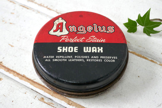 Angelus アンジェラス Perfect Stain SHOE WAX ヴィンテージ・ティン缶 シュー ワックス 靴磨きUSA