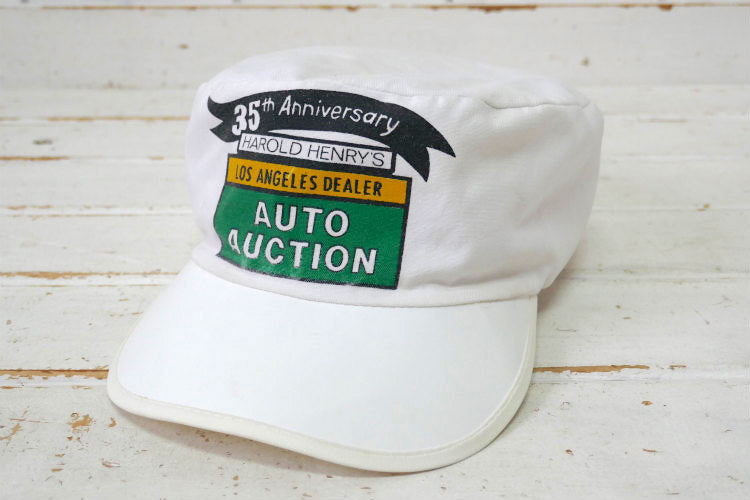 ロサンゼルス オートオークション 35周年記念 80's ヴィンテージ キャップ ペインターキャップ 帽子 古着 USA